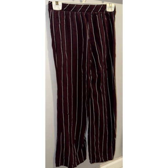 Tilly's Sky & Sparrow Striped Red/Burgundy Striped Parallel Tight Bellbottoms - Picture 4 of 15